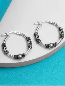 LeCalla Silver Plated Sterling Silver Circular Hoop Earrings