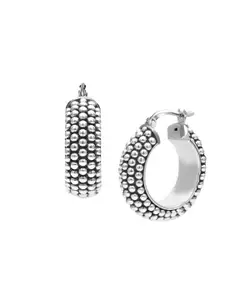 LeCalla Silver Plated 925 Sterling Silver Contemporary Hoop Earrings