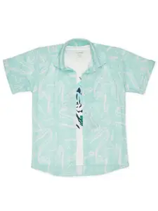 CAVIO Boys Comfort Fit Floral Printed Pure Cotton Casual Shirt