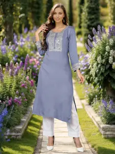 KALINI Ethnic Motifs Yoke Design Thread Work Kurta