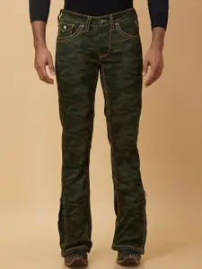 mode de base Men Bootcut Camouflage Printed Cotton Jeans