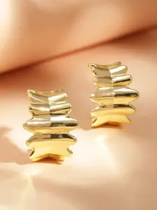 Rubans Voguish 18k Gold-Plated Contemporary Half Hoop Earrings