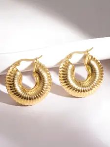 Rubans Voguish Gold-Plated Brass Circular Hoop Earrings