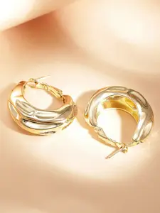 Rubans Voguish 18k Gold plated Tarnish free water proof Dreamy desire golden Hoop Earrings