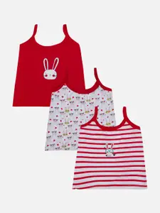 Bodycare Infant Girls Pack Of 3 Assorted Cotton Camisoles
