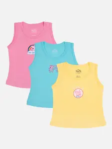 Bodycare Infant Girls Pack Of 3 Assorted Cotton Camisoles