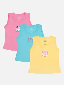 Bodycare Girls Pack Of 3 Assorted Cotton Camisoles