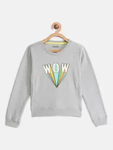 mackly Girls Graphic Printed Pure Cotton Sweatshirt