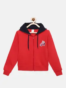 mackly Girls Hooded Front Open Sweatshirt