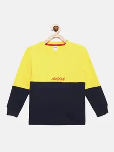 mackly Boys Colourblocked Round Neck Sweatshirt