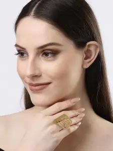 NVR Gold-Plated Adjustable Finger Ring