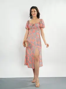 Stylecast X Hersheinbox Printed A-Line Midi Dress