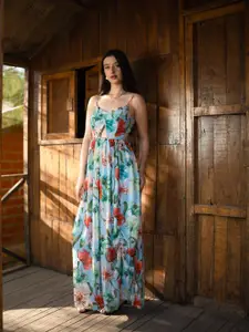 Stylecast X Hersheinbox Floral Printed Cut Out Maxi Dress