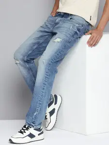 Aeropostale Men Slim Fit Mildly Distressed Heavy Fade Stretchable Jeans