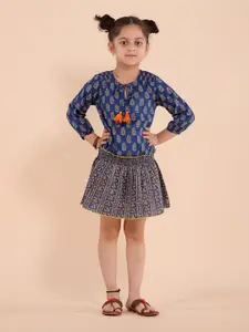 Sangria Ethnic Motifs Printed Pure Cotton Fit & Flare Ethnic Dress