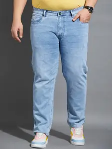 bigbanana Men Plus Size Mid-Rise Clean Look Light Fade Stretchable Jeans