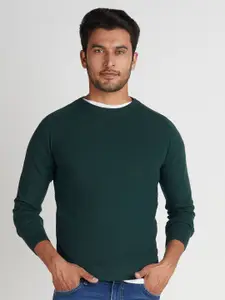 Indian Terrain Round Neck Long Sleeves Cotton Pullover Sweater