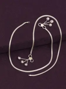 LeCalla Silver Plated 925 Sterling Silver Anklet