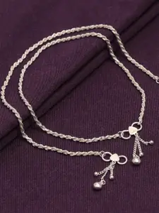 LeCalla Set of 2 925 Sterling Silver BIS Hallmarked Silver Plated Anklet