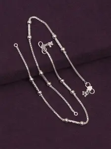LeCalla Set of 2 925 Sterling Silver BIS Hallmarked Silver Plated Anklet
