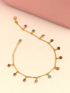 LeCalla Gold-Plated 925 Sterling Silver Evil Eye Anklet Anklet