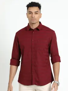 Classic Polo Spread Collar Slim Fit Cotton Opaque Casual Shirt