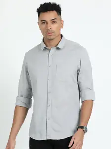 Classic Polo Spread Collar Slim Fit Opaque Casual Shirt
