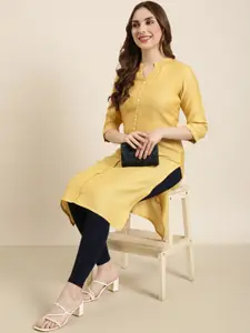 SHOWOFF Band Collar Button Down Straight Kurta