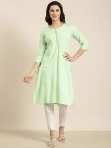 SHOWOFF Round Neck Straight Kurta