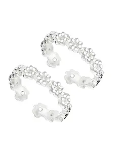 LeCalla Set Of 2 925 Sterling Silver Plated Toe Rings