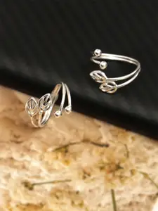 LeCalla 925 Sterling Silver Plated Leaf Toe Ring