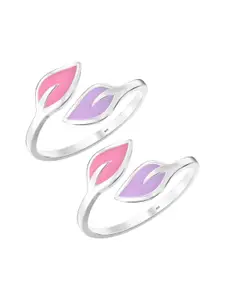 LeCalla 925 Sterling Silver Plated Leaf Toe Ring