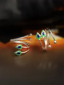 LeCalla Silver Plated 925 Sterling Silver Toe Rings