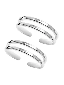 LeCalla Silver Plated 925 Sterling Silver Toe Rings