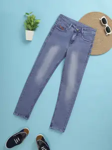 V-Mart Boys Mid-Rise Dobby Light Fade Clean Look Denim Jeans