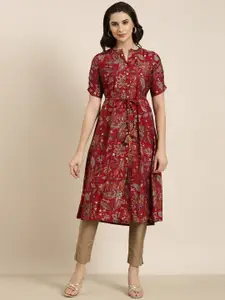 SHOWOFF Floral Printed A-Line Kurta