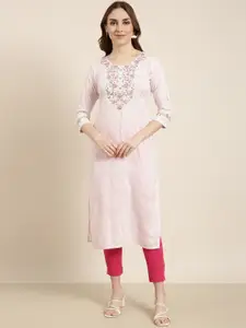 SHOWOFF Ethnic Motifs Printed Thread Work Kurta