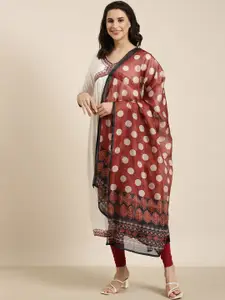 SHOWOFF Geometric Embroidered Cotton Empire A-Line Kurta