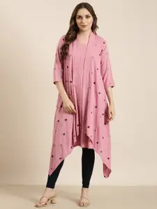 SHOWOFF Sleeveless A-Line Kurta With Overcoat