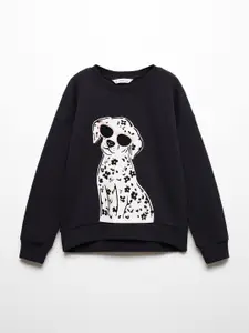 Mango Kids Girls 101 Dalmatians Printed Pure Cotton Sweatshirt
