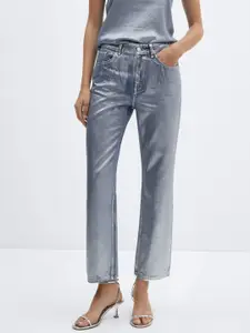 MANGO Women Straight Foil Jeans