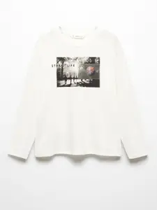 Mango Kids Boys Pure Cotton Graphic Printed T-shirt