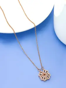 PRIVIU Rose Gold-Plated Heart Shaped Necklace