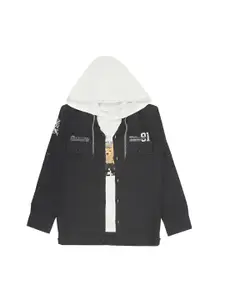 CAVIO Boys Spread Collar Lightweight Tailored Cotton Jacket with T-Shirt