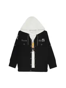 CAVIO Boys Spread Collar Lightweight Tailored Cotton Jacket with T-Shirt