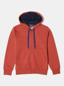 Jockey Boys Super Combed Cotton Printed Hoodie Jacket With Convenient Side Pockets-CB07