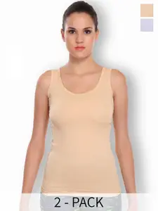 SELFCARE Pack Of 2 Scoop Neck Non-Padded Camisoles