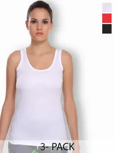 SELFCARE Pack Of 3 Scoop Neck Non-Padded Camisoles