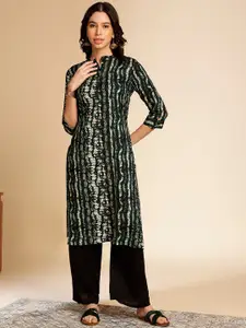 Anouk Abstract Printed Mandarin Collar Straight Kurta