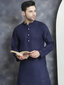 Anouk Geometric Embroidered Regular Cotton Straight Kurta